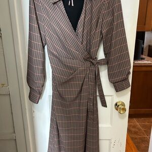 Alex Marie Plaid Wrap Dress